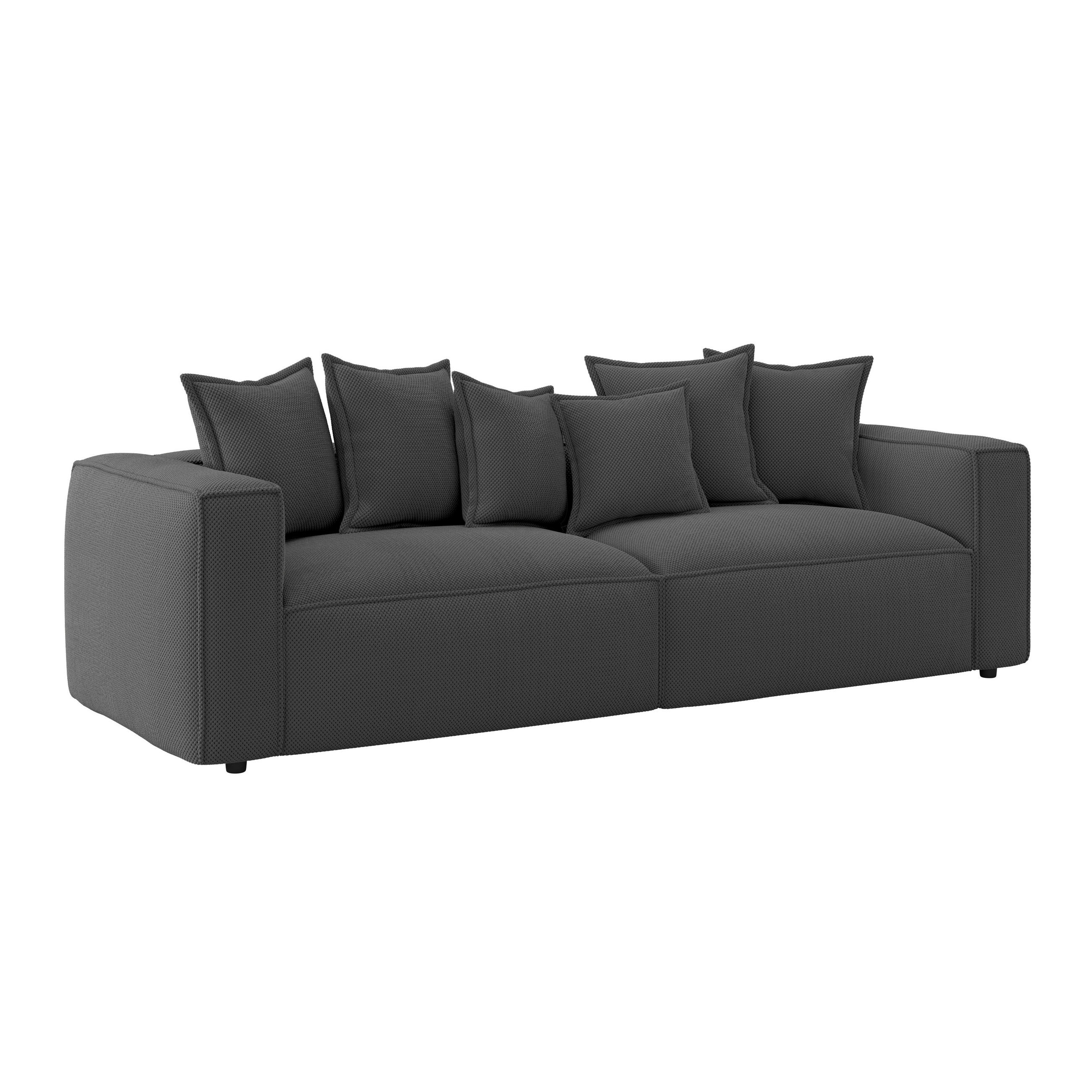 BIGSOFA Mikrofaser Anthrazit  - Anthrazit/Schwarz, MODERN, Textil (280/72/109cm) - MID.YOU