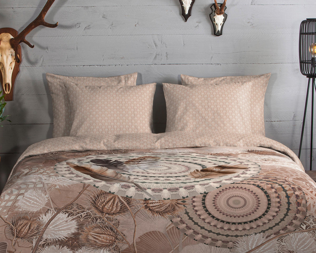 BETTWÄSCHE HIP Flanell, Biber 140/200 cm  - Taupe/Sandfarben, Design, Textil (140/200cm)