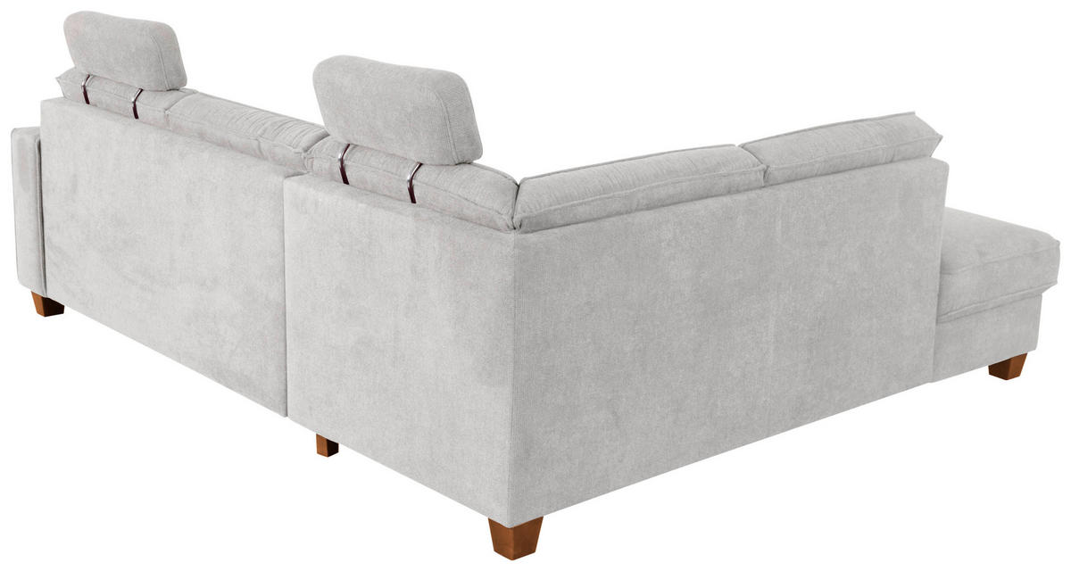 ECKSOFA Silberfarben Flachgewebe  - Eichefarben/Silberfarben, KONVENTIONELL, Holz/Textil (213/236cm) - Sit & More