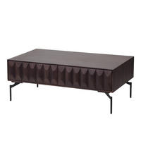 COUCHTISCH Akazie vollmassiv rechteckig Schwarz, Walnussfarben  - Walnussfarben/Schwarz, KONVENTIONELL, Holz/Metall (110/40/60cm) - Livetastic