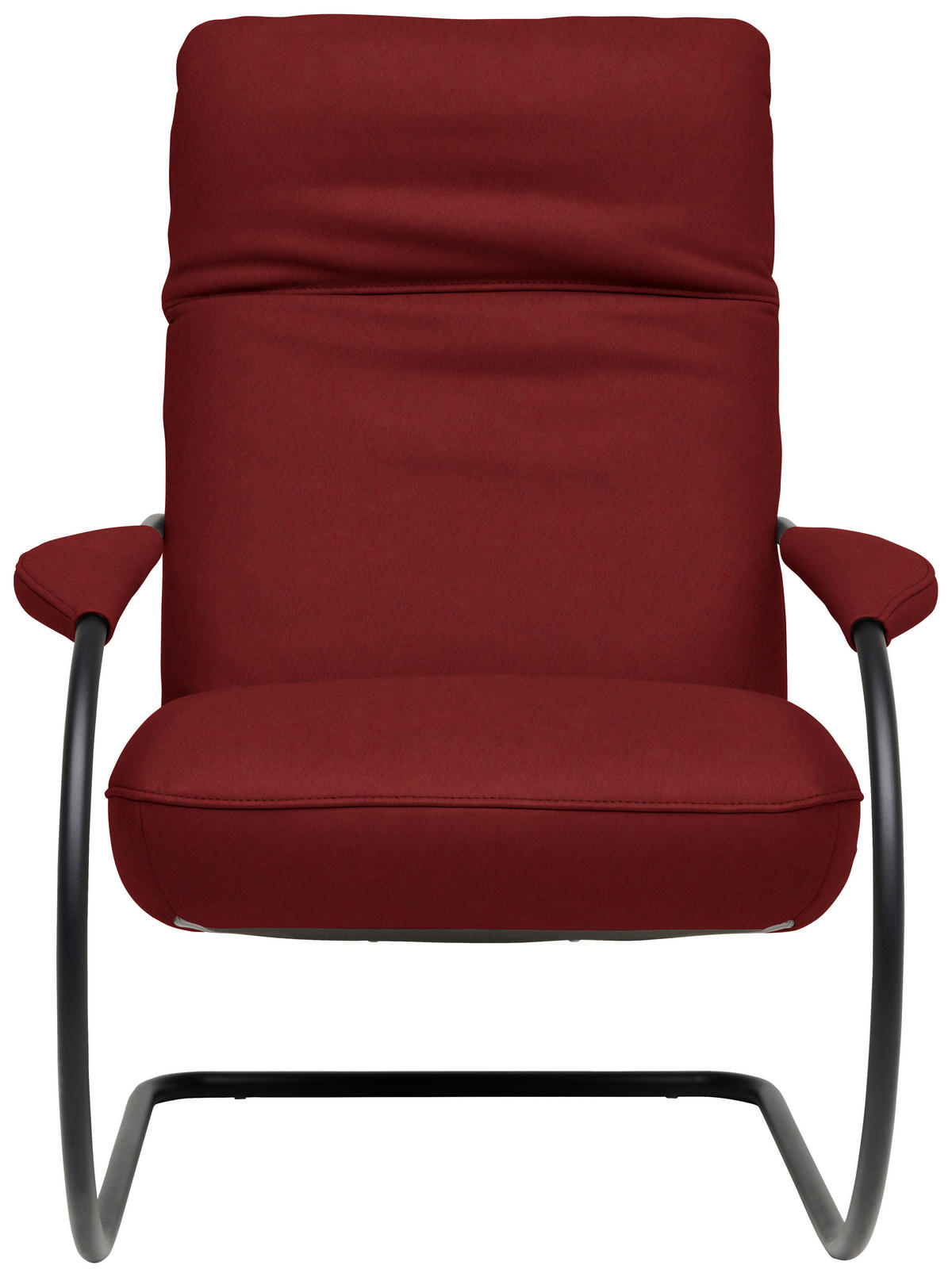 SESSEL in Echtleder Rot  - Rot/Schwarz, Design, Leder/Metall (80/104/99cm) - Koinor
