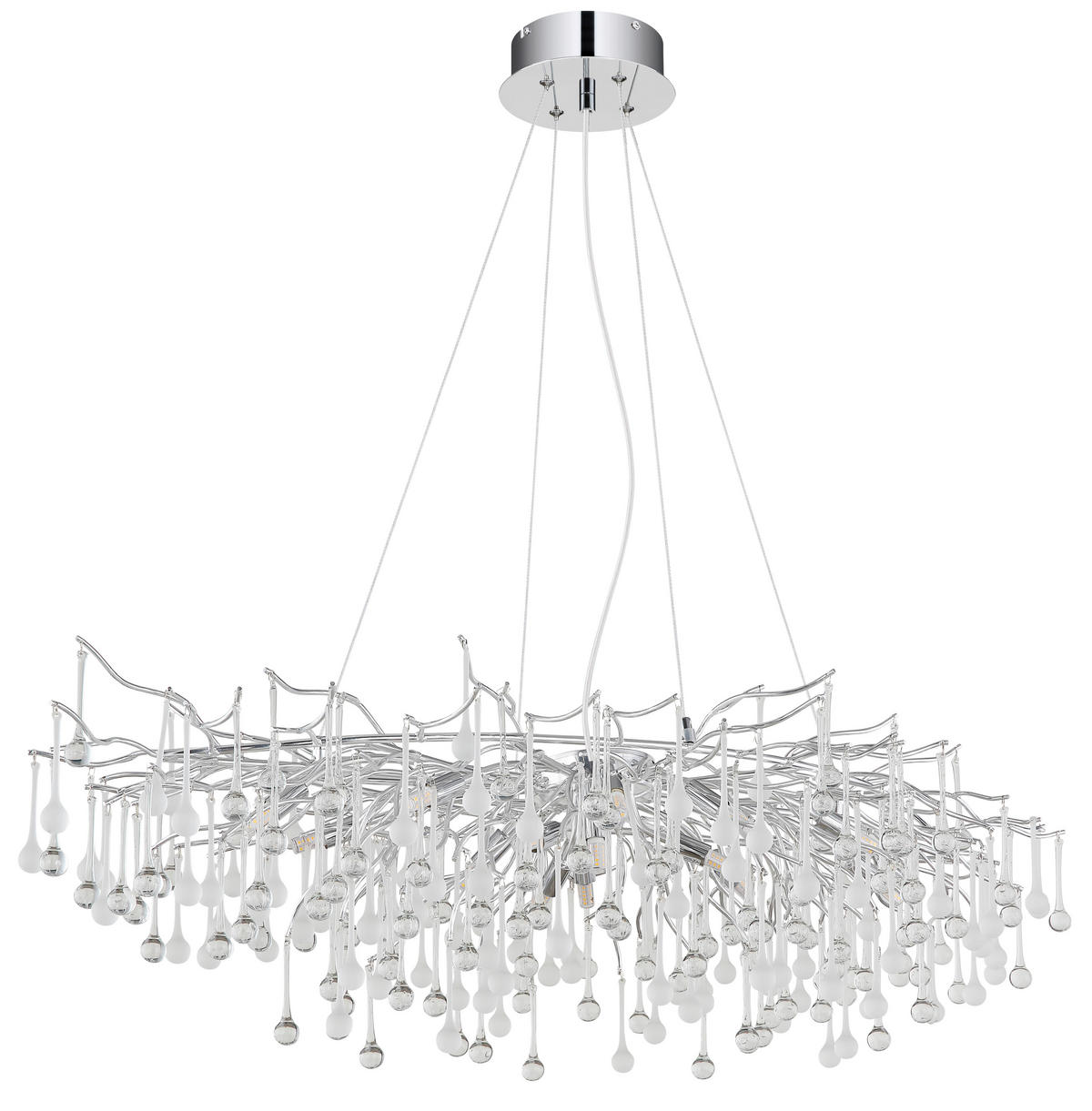 LED-HÄNGELEUCHTE Maxine 120/52/150 cm   - Klar/Chromfarben, Design, Glas/Metall (120/52/150cm) - Globo