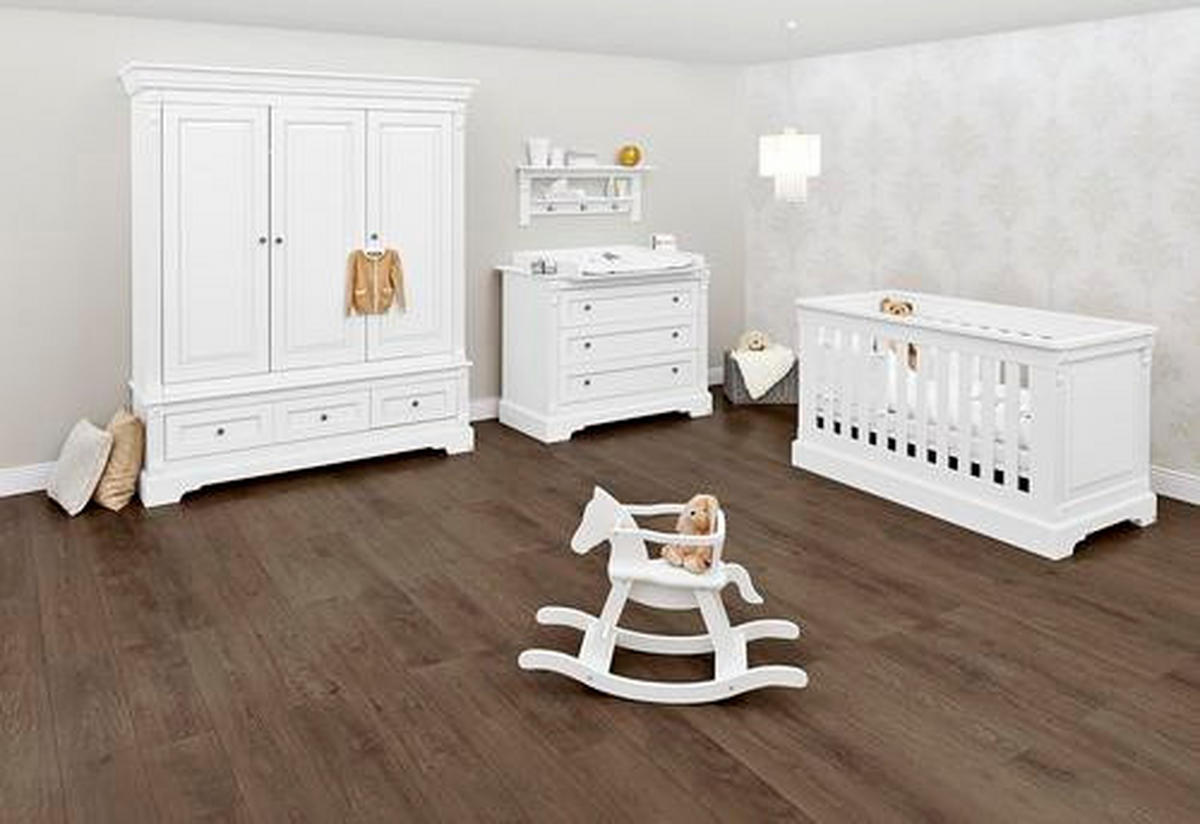 BABYZIMMER EMILIA 3-teilig  - Weiß, ROMANTIK / LANDHAUS, Holzwerkstoff - Pinolino