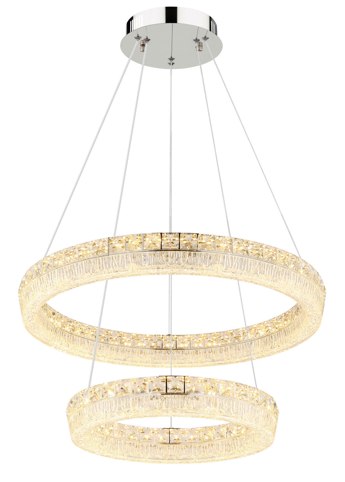 LED-HÄNGELEUCHTE 60/120 cm  - Klar/Chromfarben, Design, Glas/Kunststoff (60/120cm) - Globo