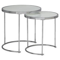 SATZTISCH in Glas 50/50/50,5 cm  - Chromfarben/Weiss, Design, Glas/Metall (50/50/50,5cm) - MID.YOU