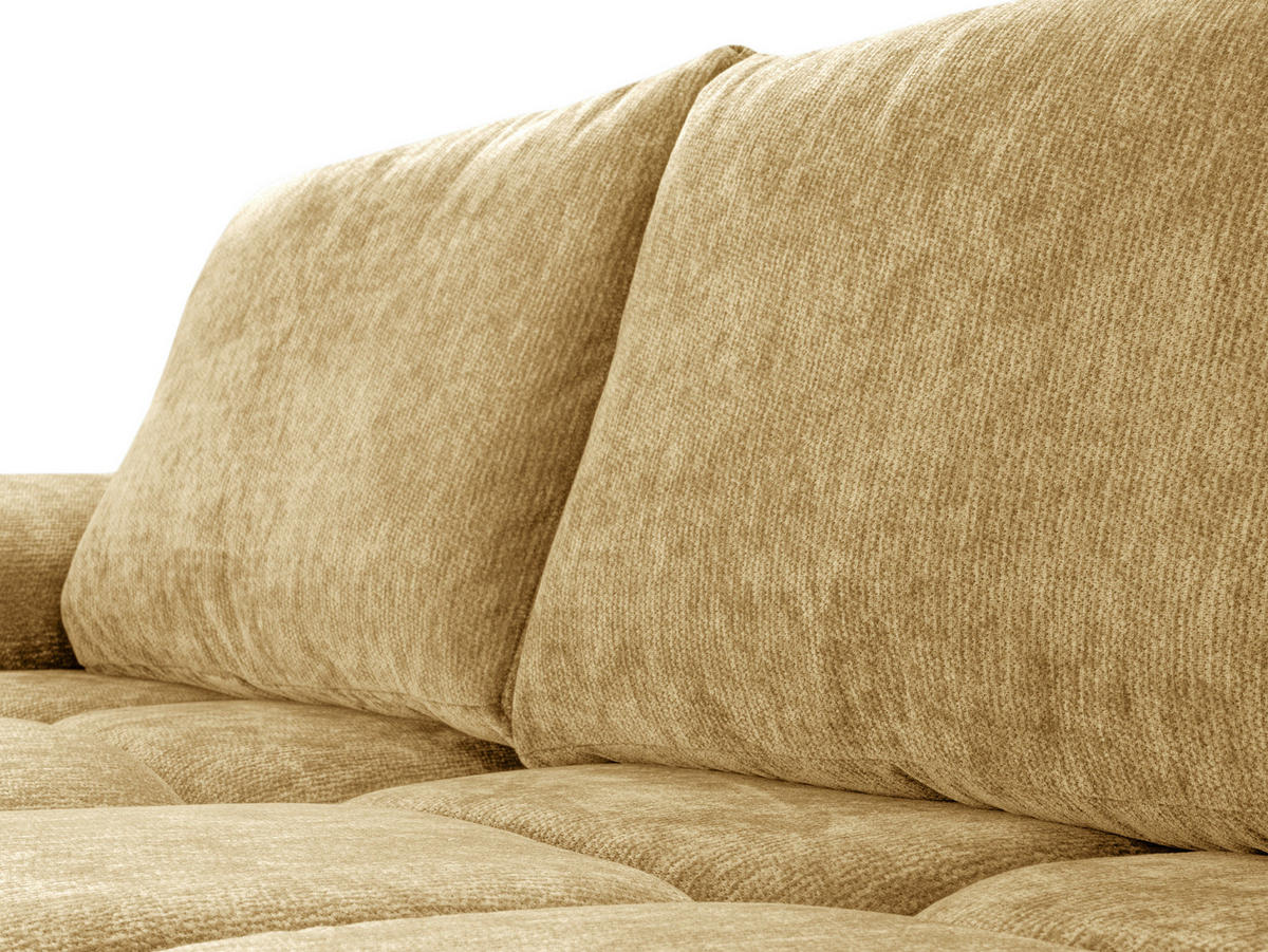 ECKSOFA  in Chenille Senfgelb  - Chromfarben/Senfgelb, KONVENTIONELL, Kunststoff/Textil (183/290cm) - Xora