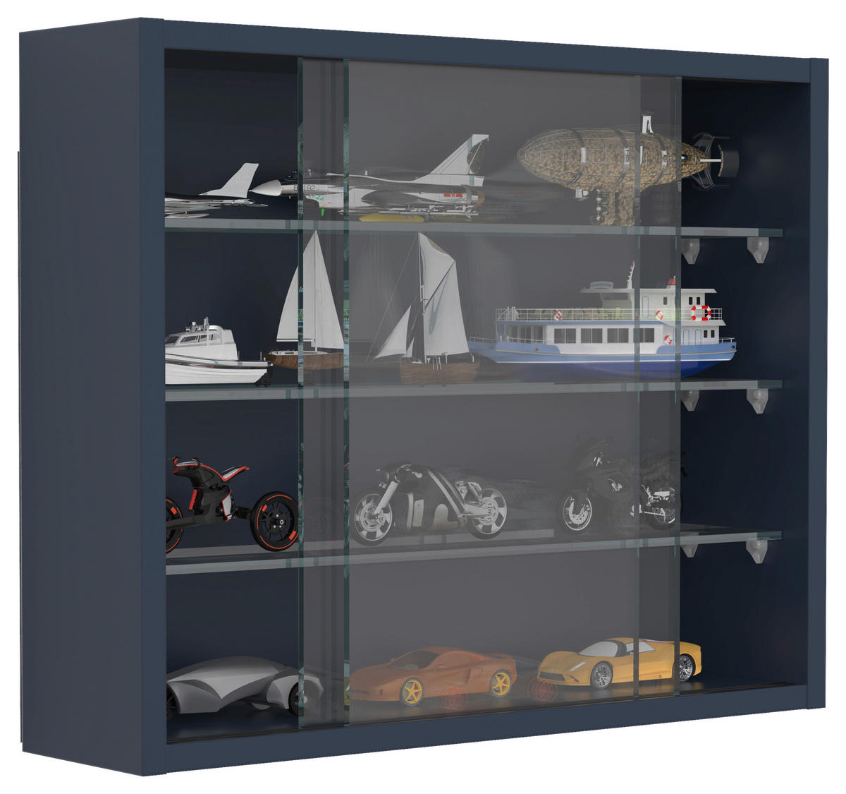 HÄNGEVITRINE in Anthrazit  - Transparent/Anthrazit, Design, Glas/Holzwerkstoff (50/40/12cm) - MID.YOU
