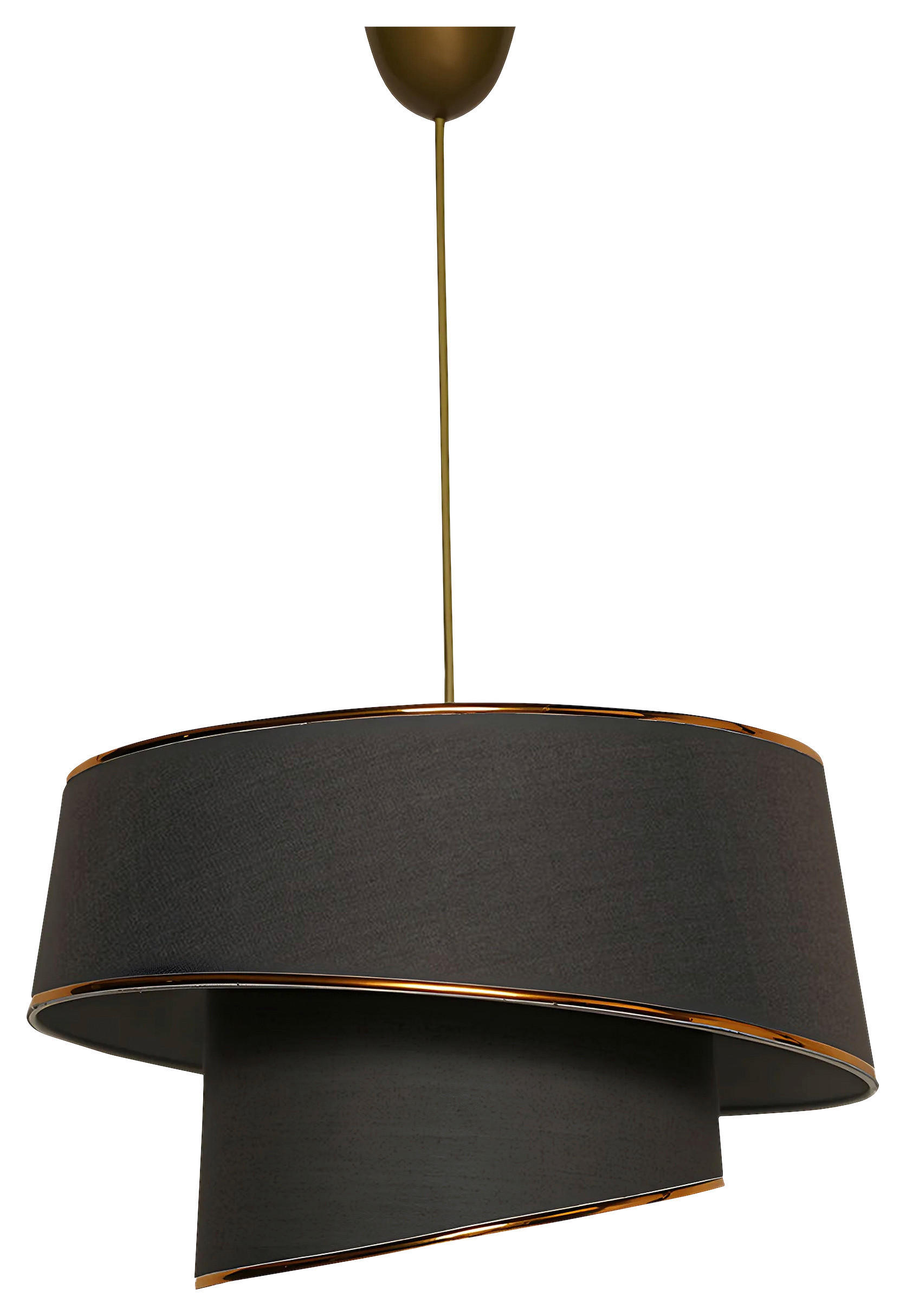 HÄNGELEUCHTE 32/70 cm   - Anthrazit/Goldfarben, Design, Kunststoff/Textil (32/70cm) - P & B