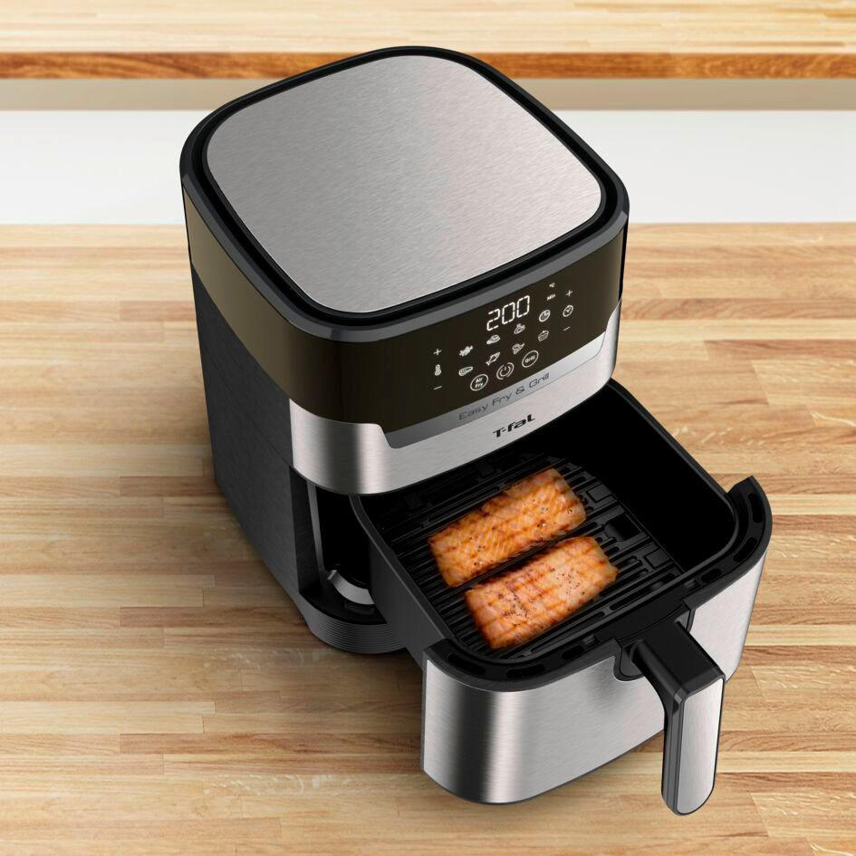 HEIßLUFTFRITTEUSE Easy Fry & Grill Precision 4.2 L  - Edelstahlfarben/Schwarz, Basics, Kunststoff/Metall (39,8/31,4/37,0cm) - Tefal