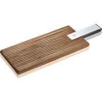 DESKA ZA SERVIRANJE - srebrne barve/rjava, Design, kovina/les (38/14/1,8cm) - Gefu