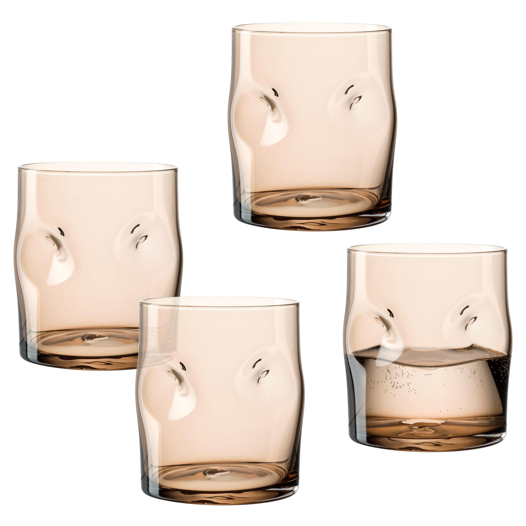 TRINKGLAS 300 ml 4-teilig  - Braun, Basics, Glas (7,5/9/7,5cm) - Leonardo