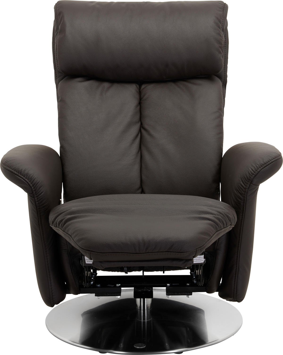 RELAXSESSEL in Leder Anthrazit  - Edelstahlfarben/Anthrazit, Design, Leder/Metall (82/107/88cm) - Himolla