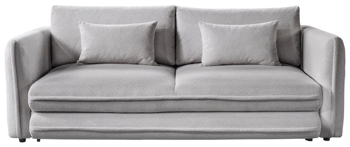 SCHLAFSOFA  mit Liegefunktion, Rücken echt Struktur Grau  - Schwarz/Grau, KONVENTIONELL, Kunststoff/Textil (237/94/117cm) - Carryhome