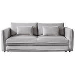 SCHLAFSOFA  mit Liegefunktion, Rücken echt Struktur Grau  - Schwarz/Grau, KONVENTIONELL, Kunststoff/Textil (237/94/117cm) - Carryhome