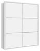 SCHWEBETÜRENSCHRANK 2-türig Weiß, Weiß Hochglanz  - Weiß Hochglanz/Weiß, Design, Holzwerkstoff/Metall (170,3/209,7/61,2cm) - Carryhome