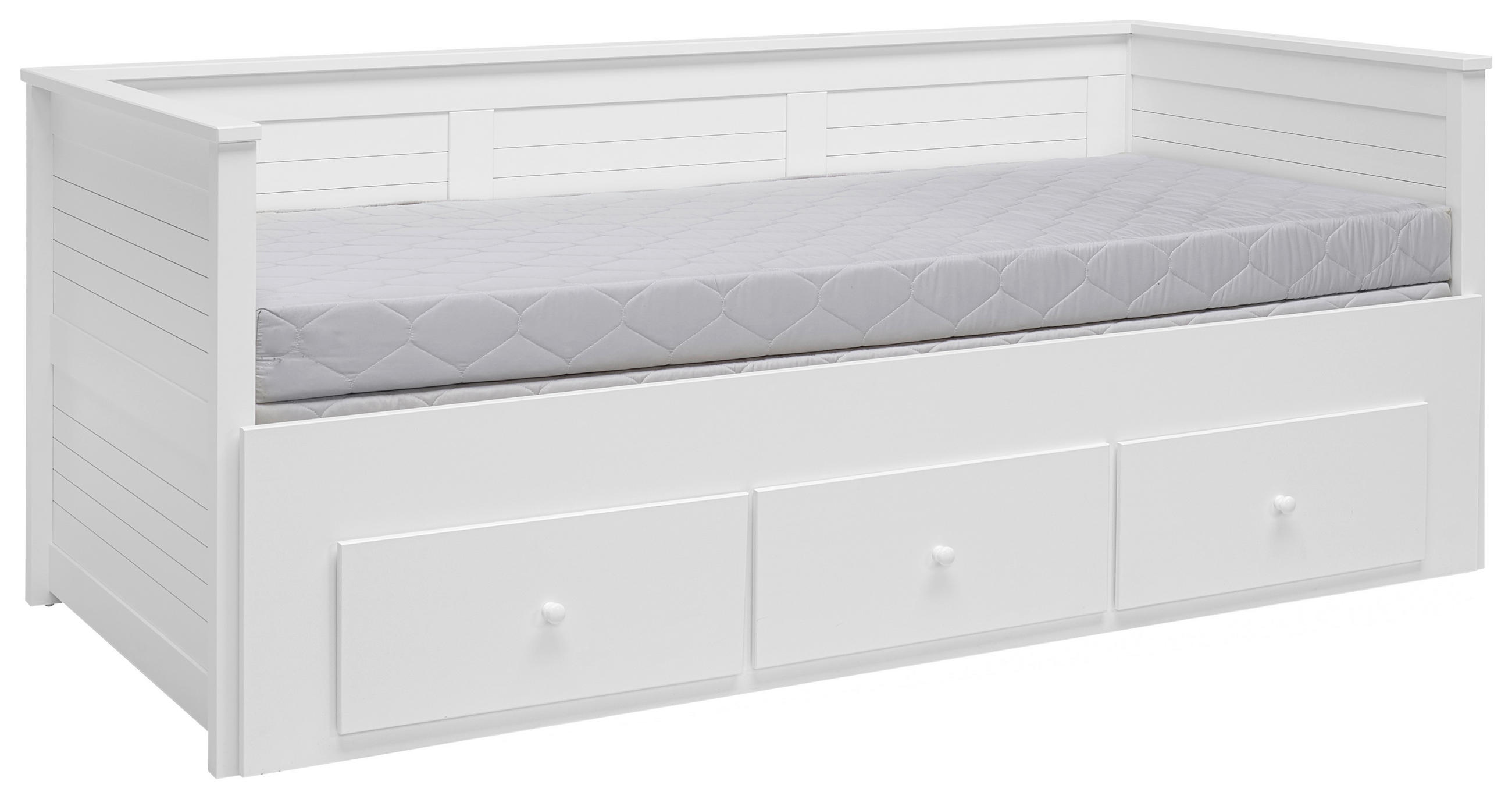 AUSZIEHBETT 90/200 cm Weiss - Weiss, Konventionell, Holzwerkstoff/Kunststoff (90/200cm) - Carryhome