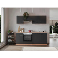 KÜCHENBLOCK 210 cm   in Grau  - Buchefarben/Alufarben, Basics, Holzwerkstoff/Kunststoff (210cm) - Respekta