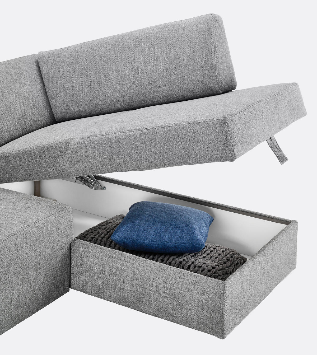 ECKSOFA in Webstoff Grau  - Schwarz/Grau, Konventionell, Kunststoff/Textil (224/165cm) - Xora