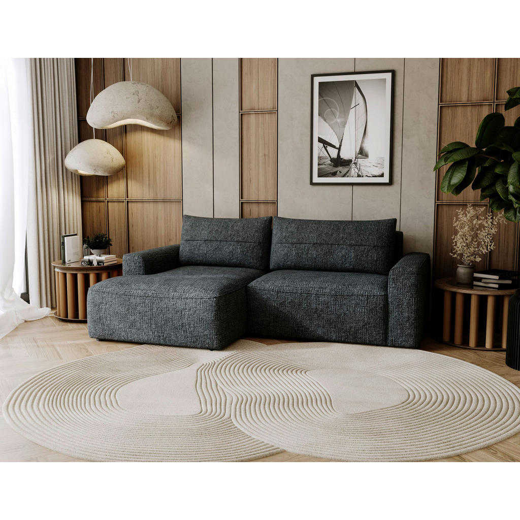 Thumbnail - Livetastic Ecksofa, Anthrazit, Textil, 2-Sitzer, Füllung: Schaumstoff, Ottomane links, L-Form, 233x144 cm, Made in EU, L...