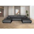 WOHNLANDSCHAFT  in Cord Anthrazit  - Anthrazit/Schwarz, KONVENTIONELL, Textil/Metall (191/351/191cm) - Carryhome
