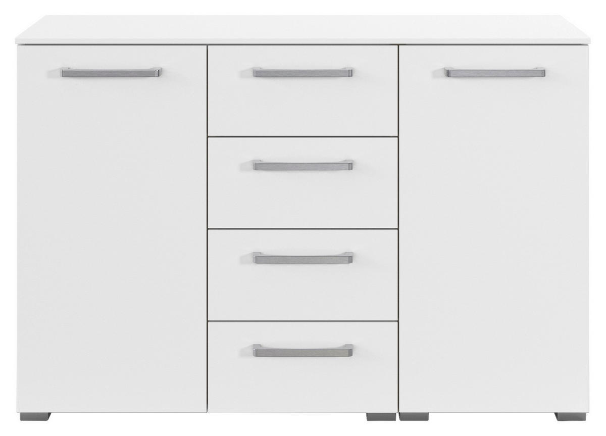 KOMMODE , 120/81/42 cm, 4 Schublade(n)  - Edelstahlfarben/Alufarben, Basics, Holzwerkstoff/Kunststoff (120/81/42cm) - Xora