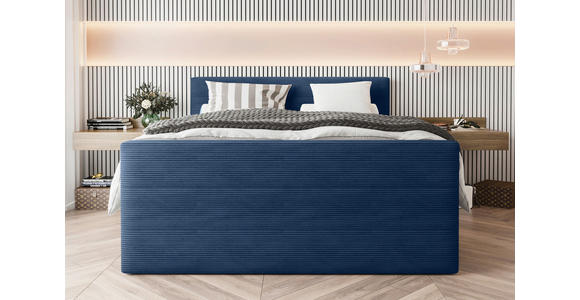 BOXSPRINGBETT 180/200 cm  in Dunkelblau  - Schwarz/Dunkelblau, KONVENTIONELL, Textil/Metall (180/200cm) - Carryhome