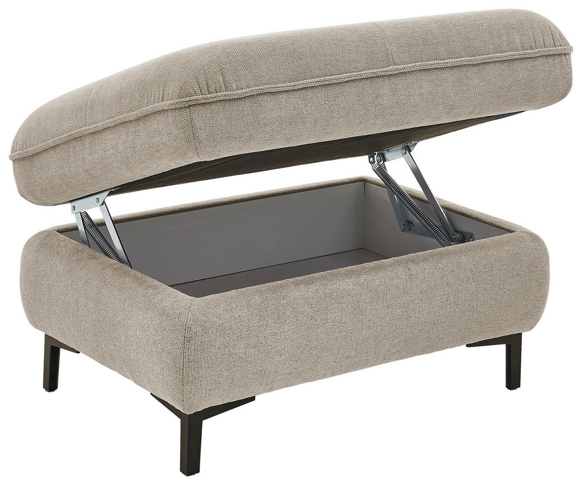 ECKSOFA  in Flachgewebe Sandfarben  214/308 cm  - Sandfarben/Schwarz, Design, Textil/Metall (214/308cm) - Beldomo Speed