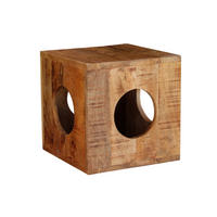BEISTELLTISCH 35/35/35 cm Mangoholz massiv Naturfarben quadratisch  - Naturfarben, Design, Holz (35/35/35cm) - Livetastic