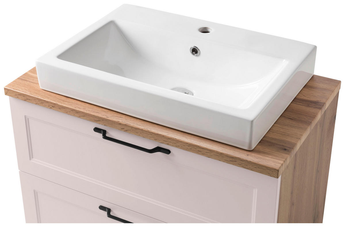 WASCHTISCHKOMBI 80 cm  - Kaschmir/Eiche Wotan, ROMANTIK / LANDHAUS, Keramik/Holzwerkstoff (80cm) - Xora