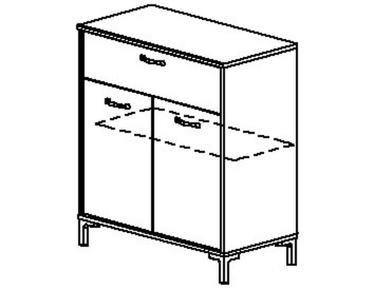 KÜCHENUNTERSCHRANK 81/90/41 cm  in  - Schwarz, Trend, Holzwerkstoff/Kunststoff (81/90/41cm) - MID.YOU