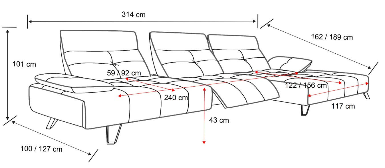 Thumbnail - Livetastic Ecksofa, Creme, Textil, 3-Sitzer, Füllung: Polyetherschaumkern, L-Form, Ottomane rechts, 314x162 cm, ISO 9001...