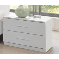 NOPTIERĂ in alb, culoare crom  - alb/culoare crom, Basics, plastic/material pe bază de lemn (52/40/38cm) - Carryhome