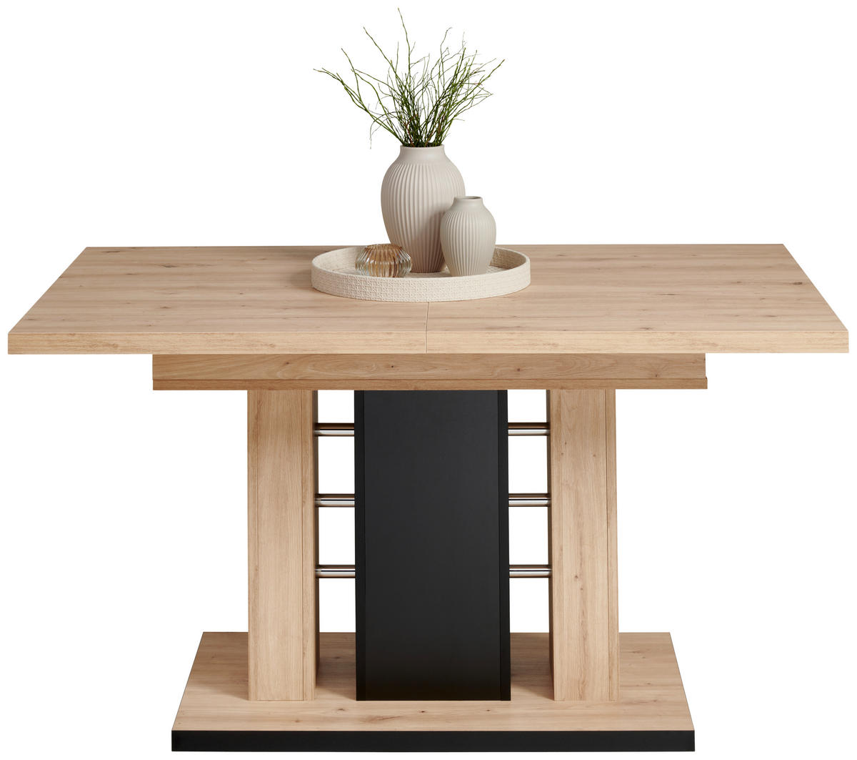 ESSTISCH 140-180/90/75 cm Nachbildung  Holzwerkstoff ausziehbar rechteckig Schwarz, Eiche Artisan  - Schwarz/Eiche Artisan, Konventionell, Holzwerkstoff (140-180/90/75cm) - Carryhome