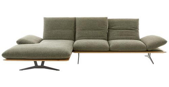 ECKSOFA in Flachgewebe Grün 159/314 cm - Schwarz/Grün, Design, Holz/Textil (159/314cm) - Dieter Knoll