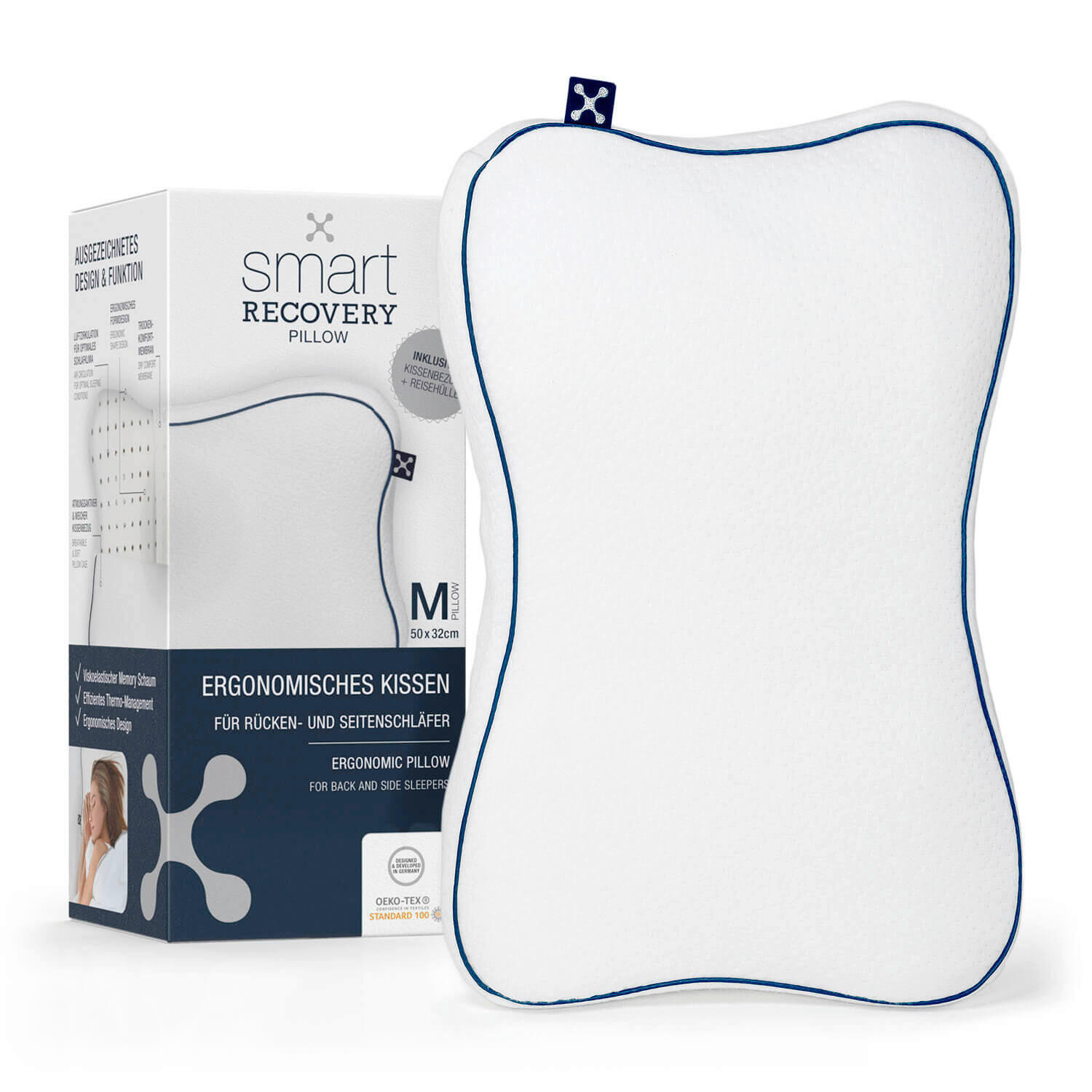 NACKENKISSEN RECOVERY  - Weiß, Basics, Textil (50/10-11,5/32cm) - Smartsleep