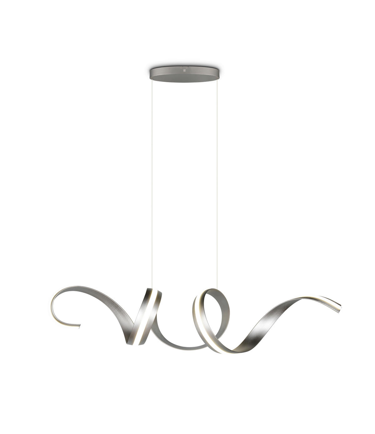 LED-HÄNGELEUCHTE CISENNA 160/300/46 cm   - Weiß/Nickelfarben, Design, Kunststoff/Metall (160/300/46cm) - Cinque