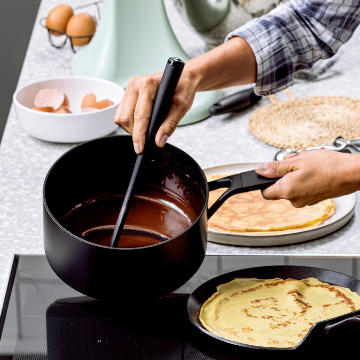 STIELKASSEROLLE Classic Forged Aluminium 3.1 L  - Schwarz, Basics, Kunststoff/Metall (20cm) - Kitchenaid