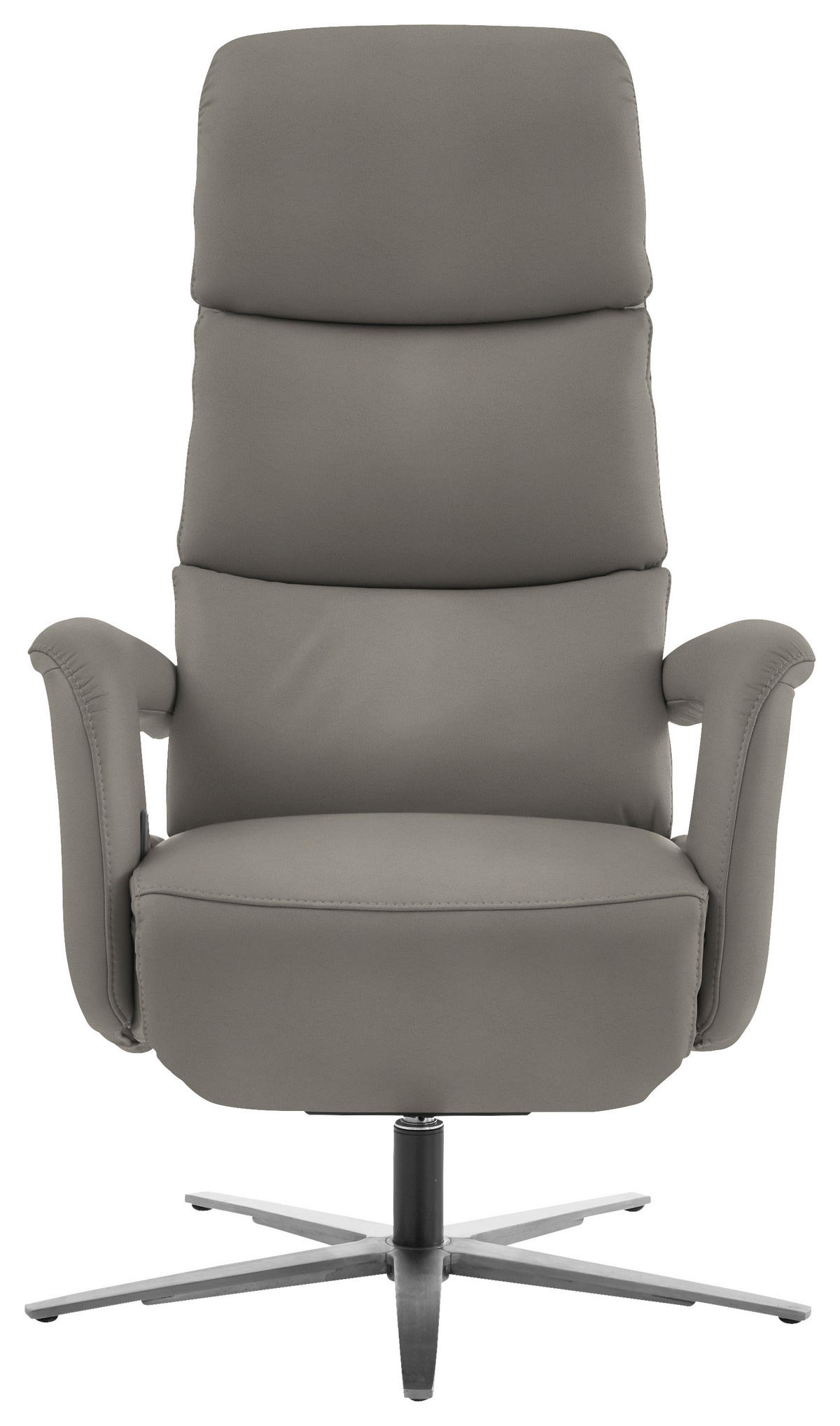 RELAXSESSEL in Leder Grau  - Edelstahlfarben/Grau, Design, Leder/Metall (76/119/86cm) - Dieter Knoll