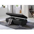 HOCKER Lederlook, Webstoff Anthrazit, Schwarz - Chromfarben/Anthrazit, Design, Textil/Metall (130/42/62cm) - Carryhome