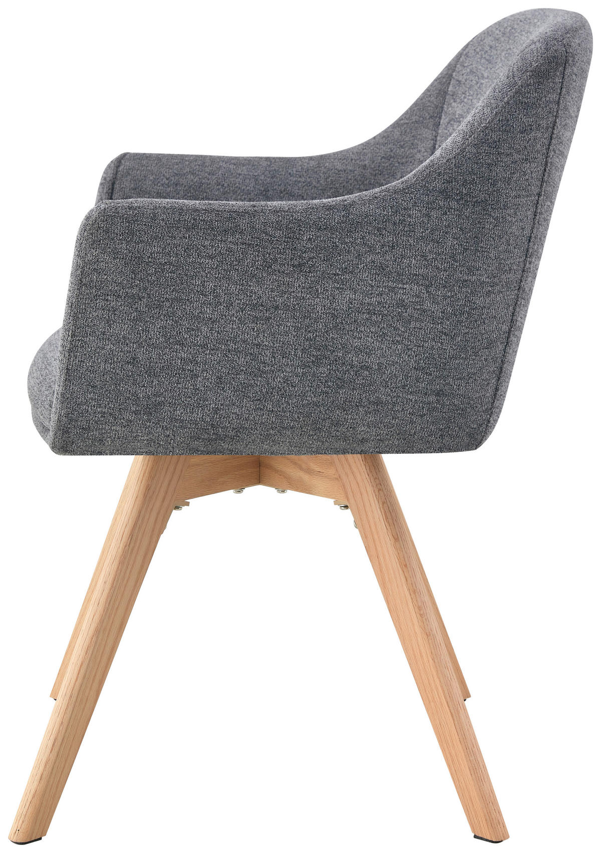 ARMLEHNSTUHL in Holz, Metall, Textil Grau  - Naturfarben/Grau, KONVENTIONELL, Holz/Textil (61/85,5/63,5cm) - Livetastic