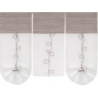 KURZGARDINE 3ER SET   90/80 cm   - Taupe/Beige, KONVENTIONELL, Textil (90/80cm)