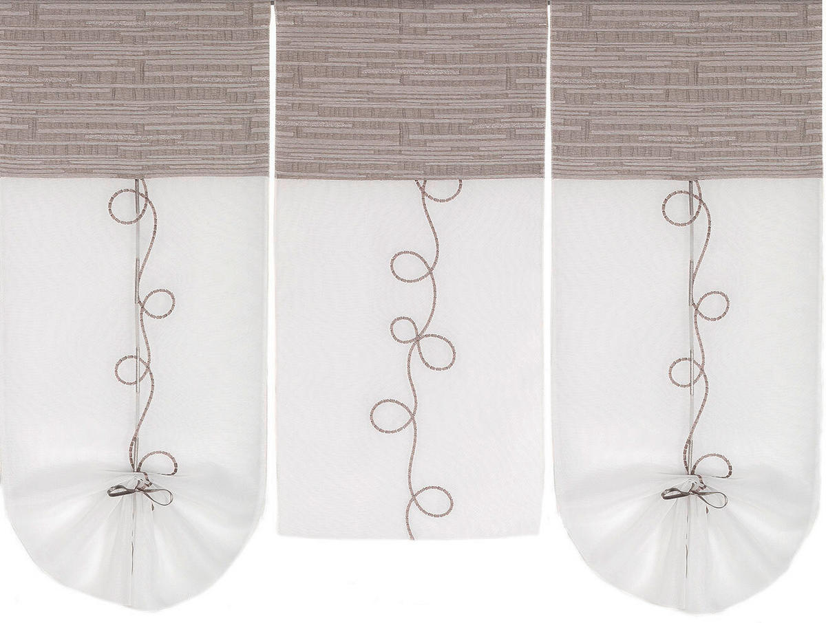 KURZGARDINE 3ER SET   90/80 cm   - Taupe/Beige, KONVENTIONELL, Textil (90/80cm)