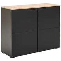 KOMMODE , 100/80/40 cm,  - Eichefarben/Schwarz, Design, Holzwerkstoff/Kunststoff (100/80/40cm) - MID.YOU