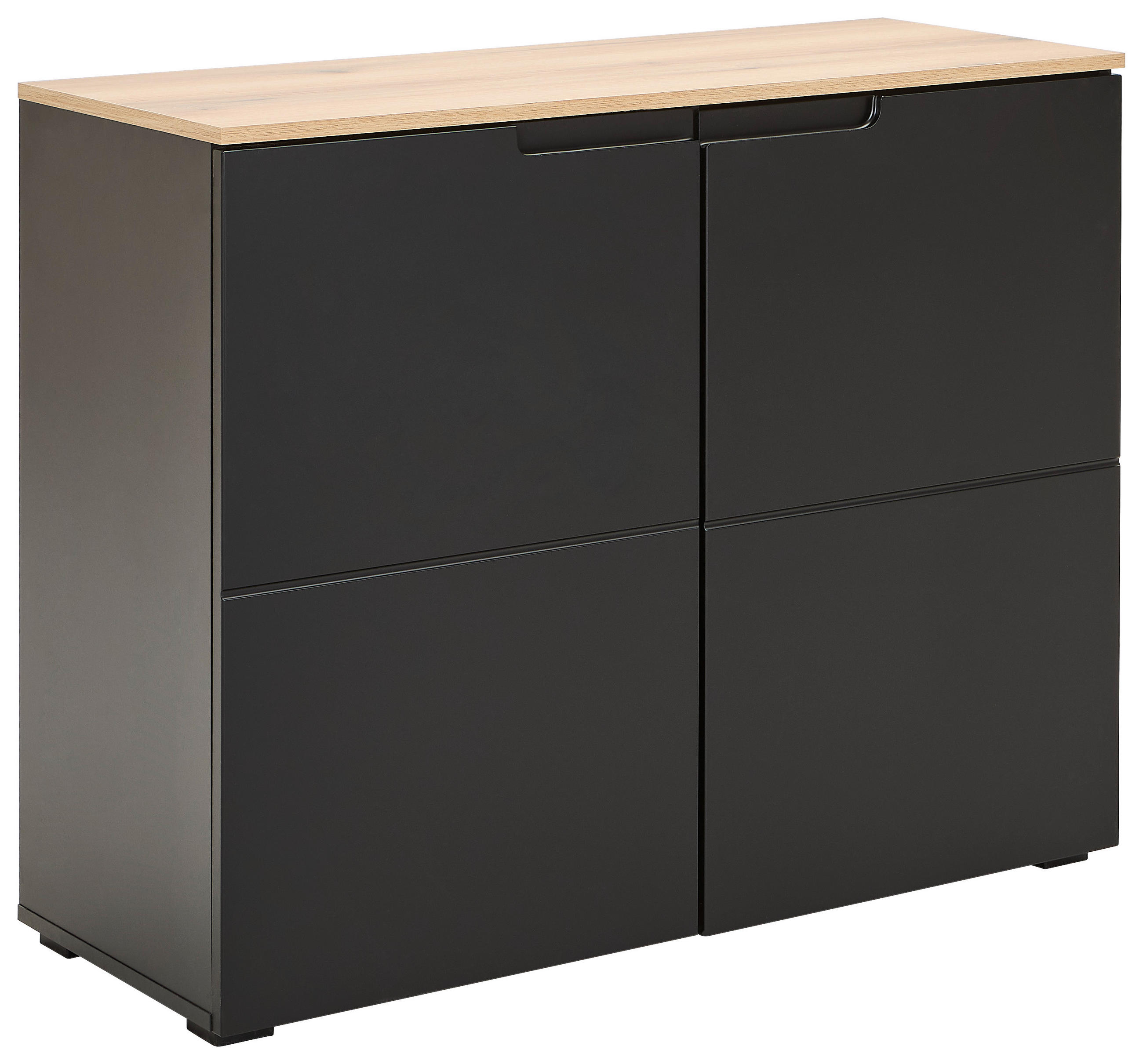 Mid.you Kommode Schwarz, Eiche 100x80x40 cm