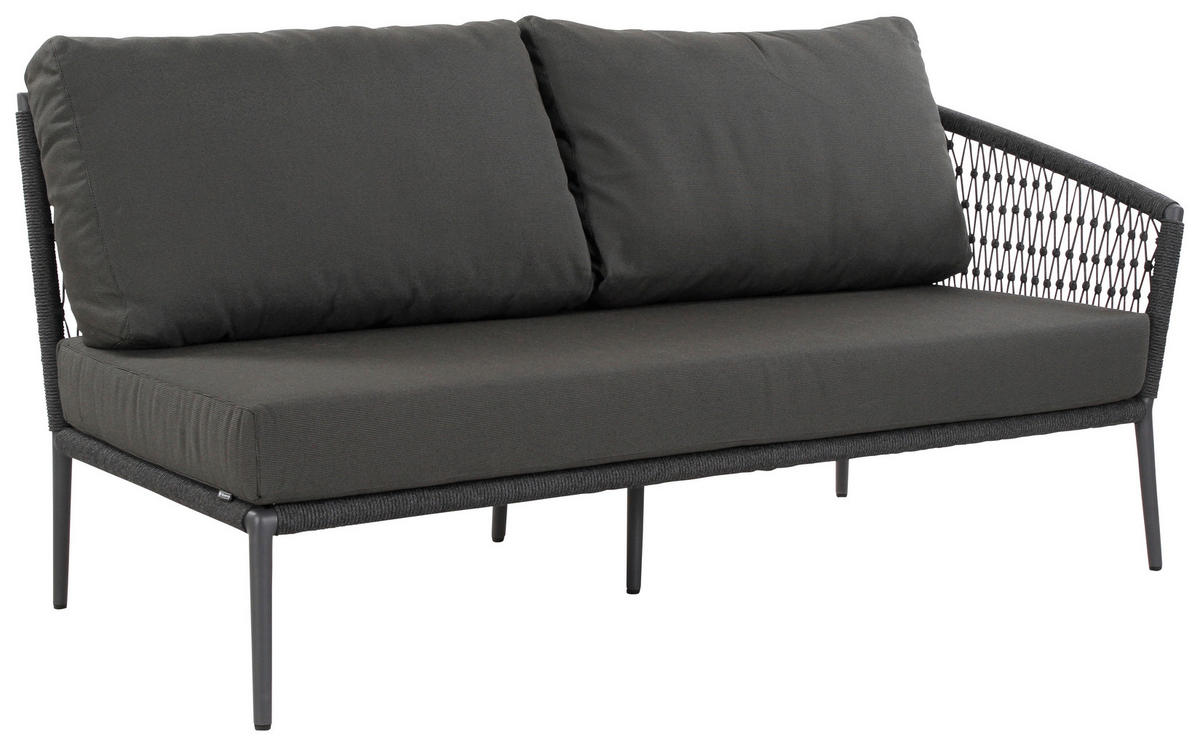 GARTENBANK 164/75/85 cm  Aluminium  - Anthrazit/Grau, Basics, Textil/Stein (164/75/85cm) - Musterring