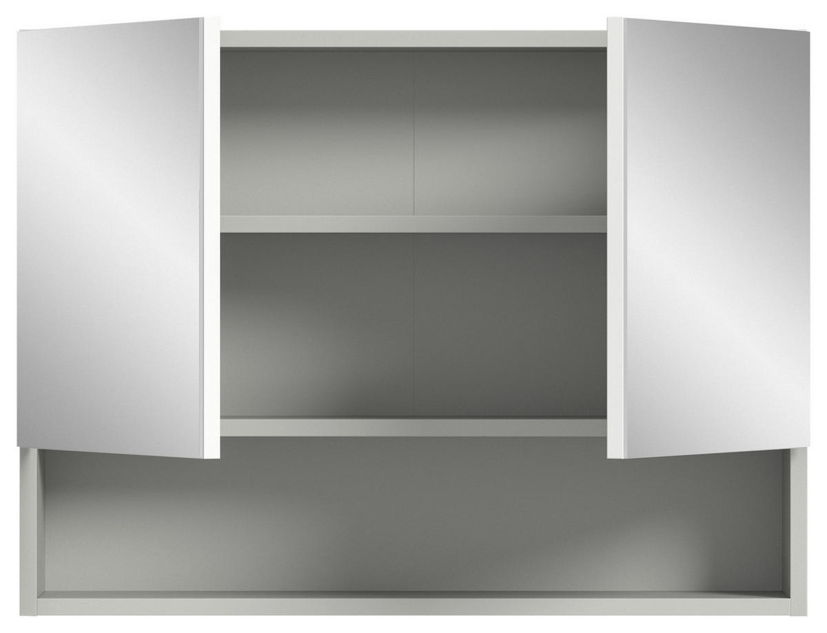 OMARA Z OGLEDALOM 74/55/17 cm  - siva/bela, Moderno, leseni material (74/55/17cm) - MID.YOU