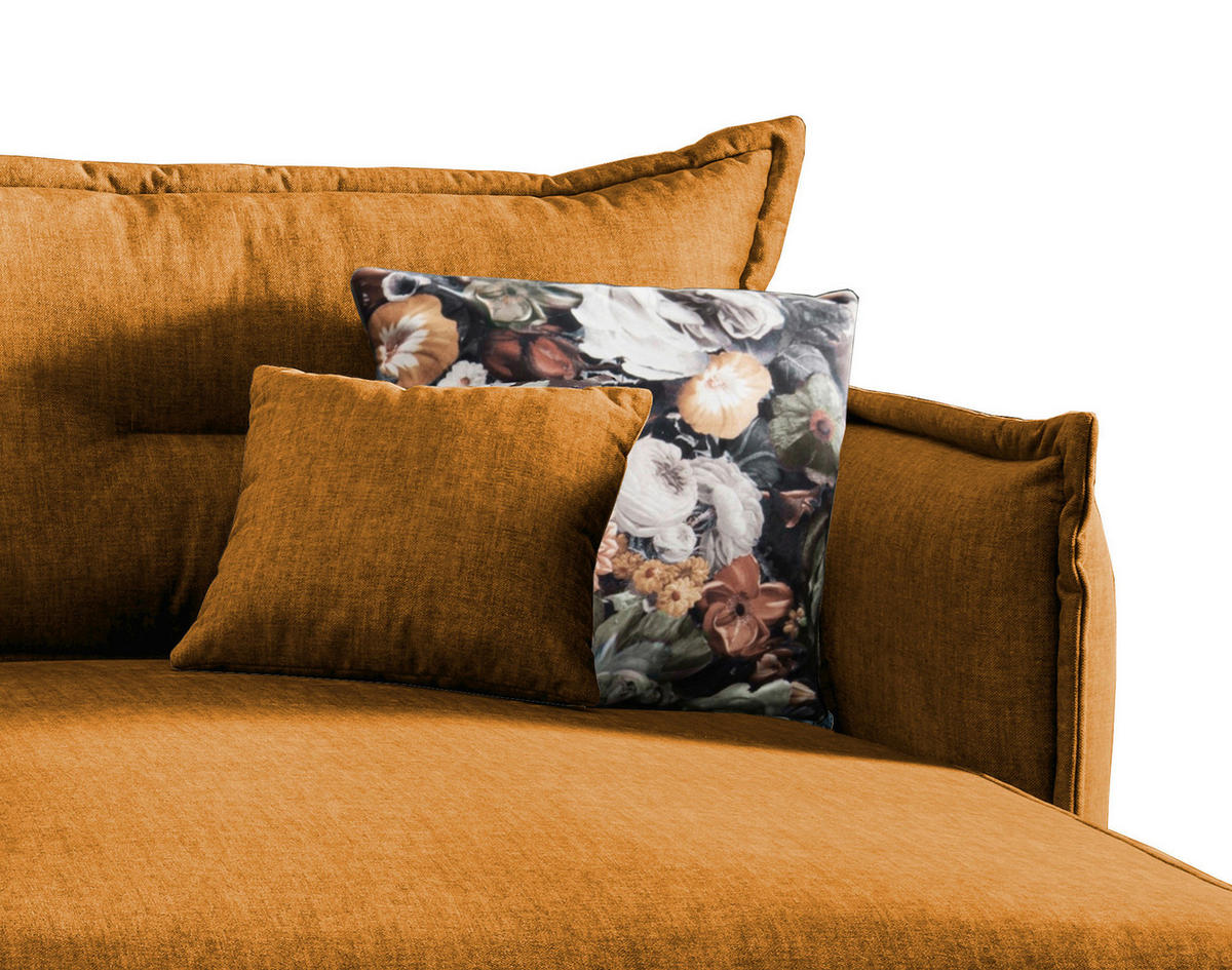 ECKSOFA in Velours Gelb  255/180 cm  - Gelb/Multicolor, MODERN, Textil/Metall (255/180cm) - Livetastic