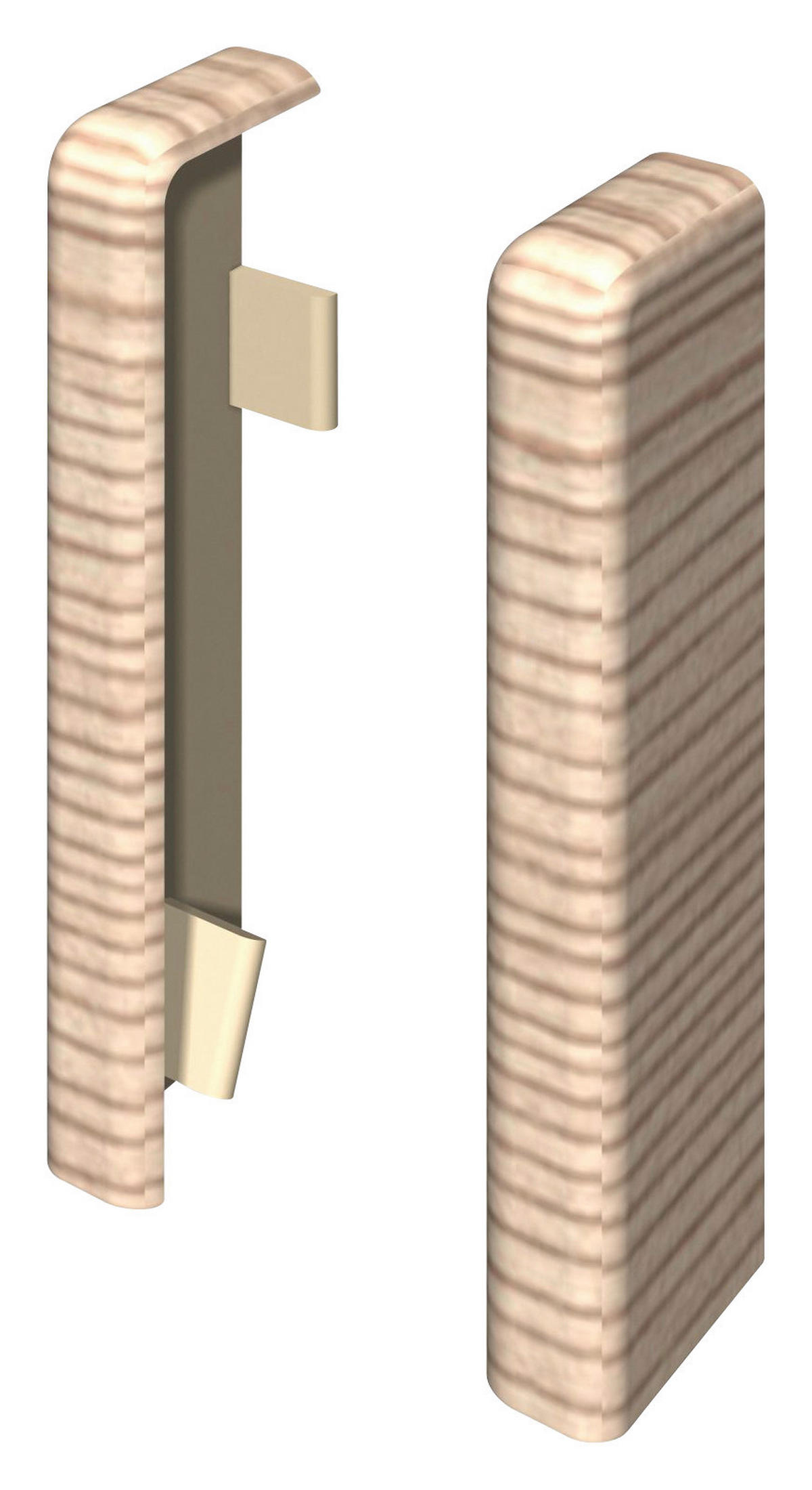 SOCKELLEISTENENDSTÜCK Braun, Eschefarben  - Eschefarben/Braun, KONVENTIONELL, Kunststoff (2.2/2.2/5.9cm) - Egger Holzwerkstoffe