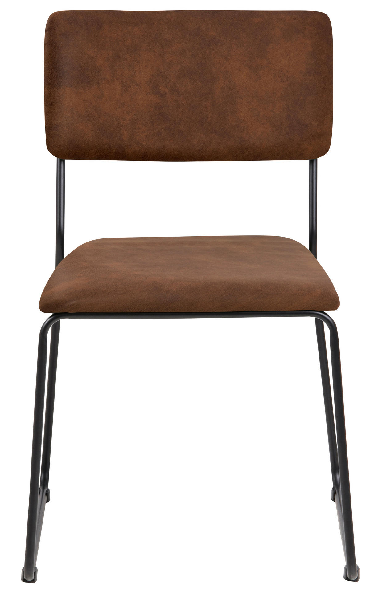 STUHL - Schwarz/Braun, KONVENTIONELL, Textil/Metall (50/80/53,5cm) - Carryhome