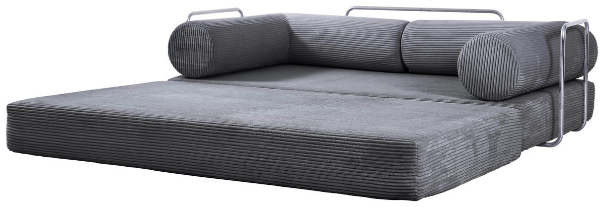 ZOFA S POSTELJNO FUNKCIJO,  siva tekstil  - siva, Design, tekstil (180/70/100cm) - P & B